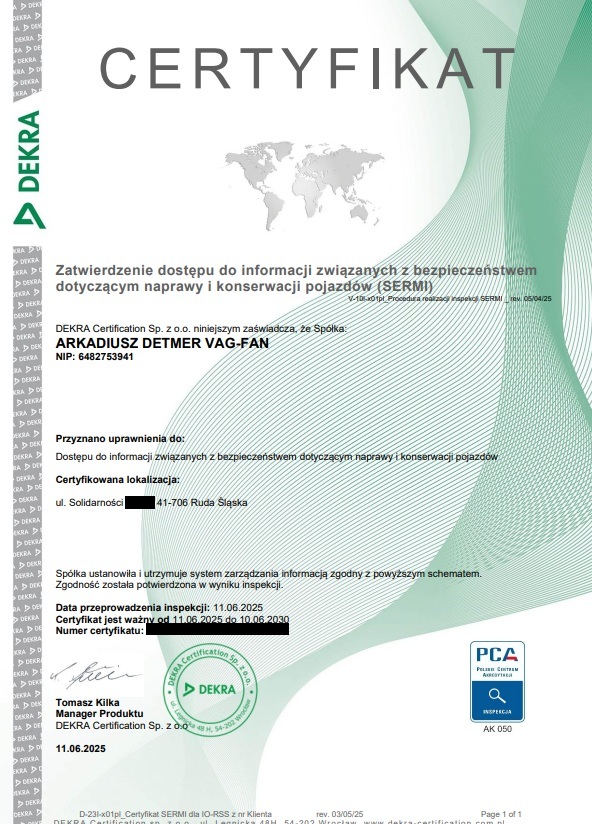 Certyfikat SERMI